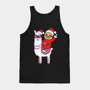 Sloth Santa Llama Tank Top